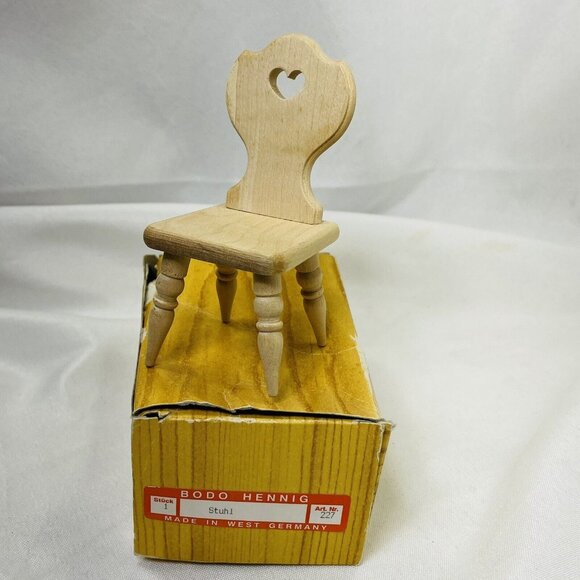 Bodo Hennig Other - Bodo Hennig Dollhouse Stuhl Kitchen Chair 227 Kuchenstul Germany Miniature W Box